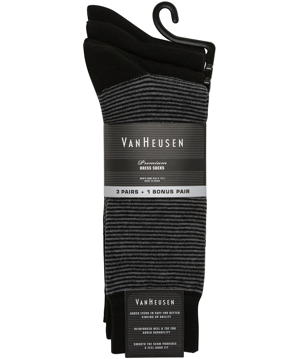 Van Heusen Premium Dress Socks 4 Pack Black Van Heusen Mens Socks