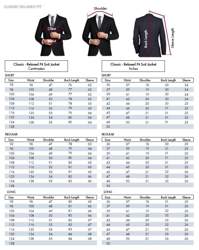 Australian Mens Clothing Size Conversion Chart