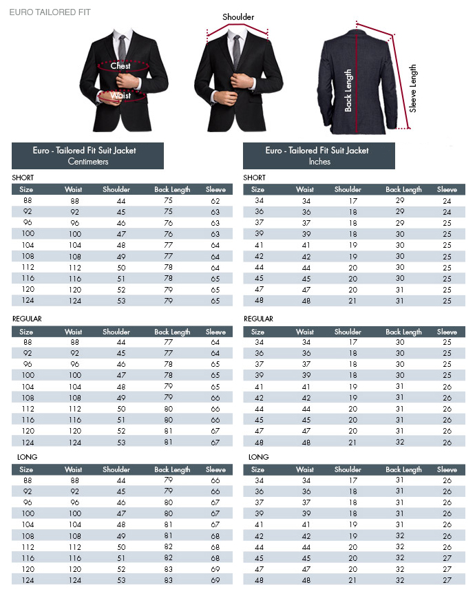 hugo boss suit size guide
