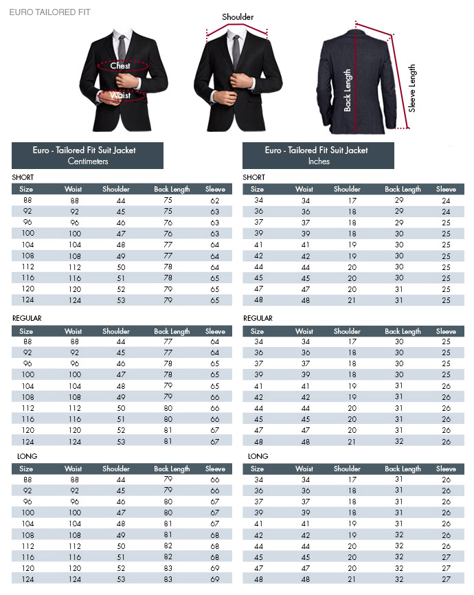 hugo boss dress size chart