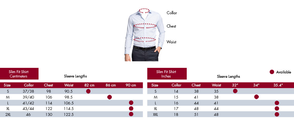 Shirt Neck Size Conversion Chart